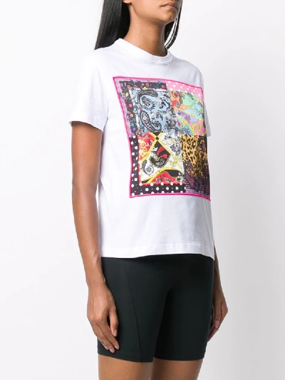 Shop Versace Jeans Couture Mixed Print T-shirt In White
