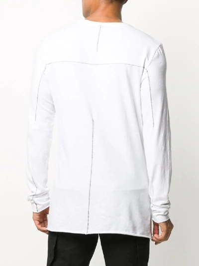 Shop Thom Krom Longline Long-sleeved Top In White