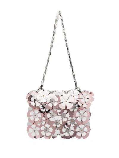 Shop Paco Rabanne Flower-embellished Shoulder Bag In Pink