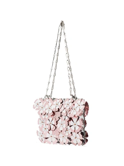 Shop Paco Rabanne Flower-embellished Shoulder Bag In Pink