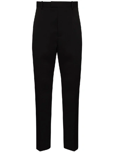 Shop Bottega Veneta High-rise Slim-leg Trousers In Black