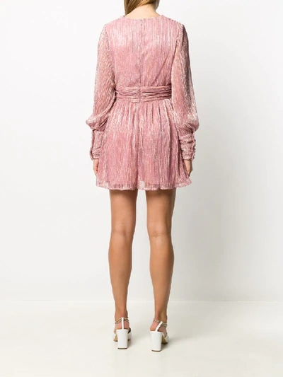 Shop Retroféte V-neck Mini Dress In Pink