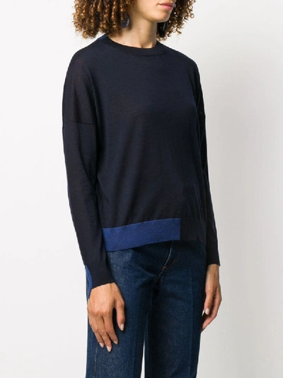 Shop Roberto Collina Colour Block Wool Jumper In Blue