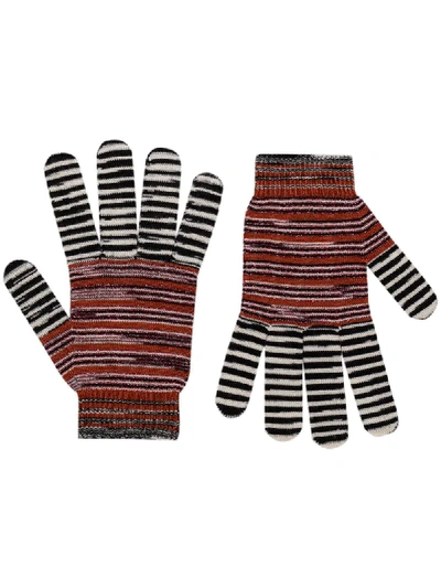 Shop Missoni Striped Gloves In Black