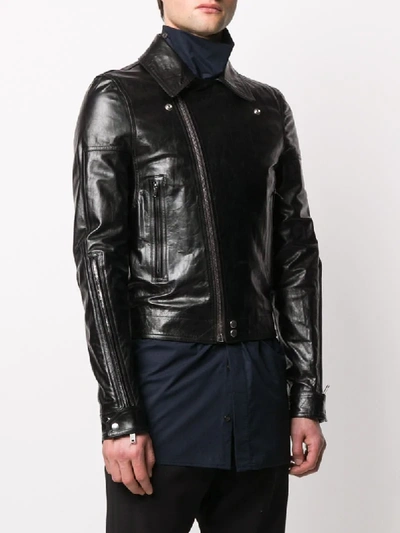 Shop Rick Owens Cropped Off-centre Zipped Jacket In Black