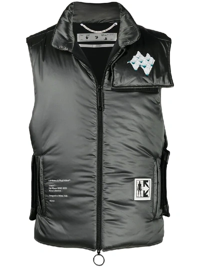 Shop Off-white Arrows Print Padded Vest In Grey
