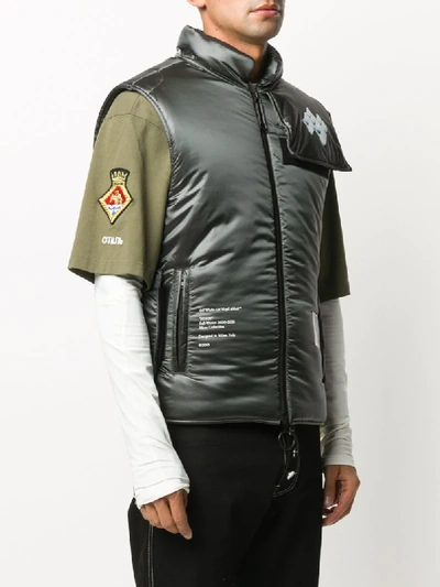 Shop Off-white Arrows Print Padded Vest In Grey