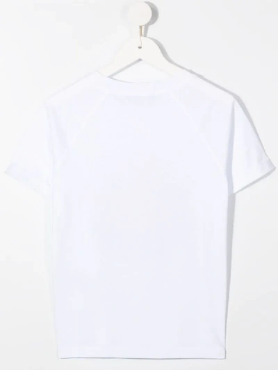Shop Balmain Printed Logo T-shirt In White