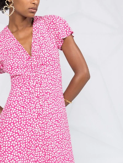 Shop Diane Von Furstenberg Floral Print Wrap Dress In Pink