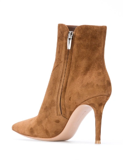 Shop Gianvito Rossi Levy 85mm Ankle Boots In Brown