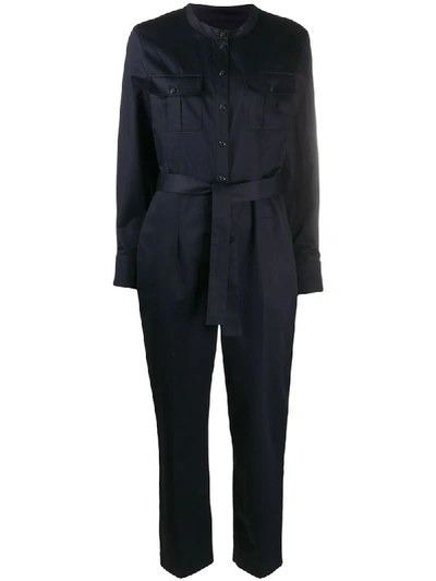 Shop Apc Tied-waist Jumpsuit In Blue