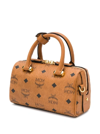 Mcm Mini Boston Bag In Brown
