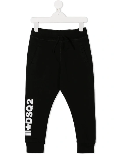 Shop Dsquared2 Logo Print Track Pants In Black