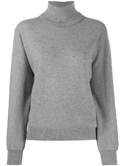 Shop Maison Margiela Roll-neck Stitch-logo Jumper In Grey