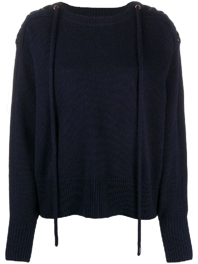 Shop See By Chloé Lace-up Detail Jumper In Blue