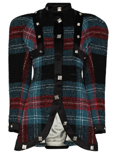 Charles Jeffrey Loverboy Claymore Structured Tartan Jacket In Black