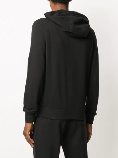 Shop Canali Zip-up Cotton Hoodie In Black
