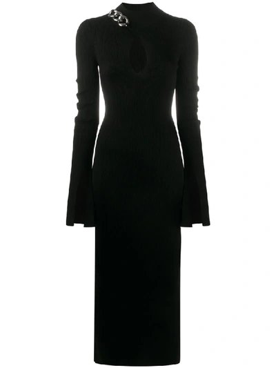 Shop Alexander Wang Ribbed Knit Dress In Black