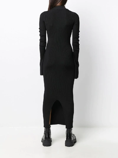 Shop Alexander Wang Ribbed Knit Dress In Black