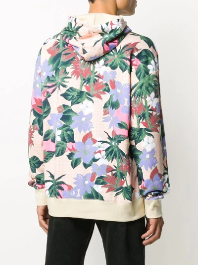 Shop Nike Sb Floral-print Cotton Hoodie In Neutrals