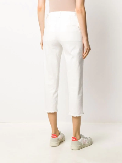 Shop Dondup Cropped Chinos In White