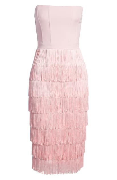 lavish alice pink fringe dress