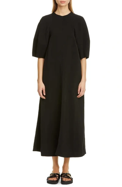 Shop Co Puff Sleeve Midi Dress In Black