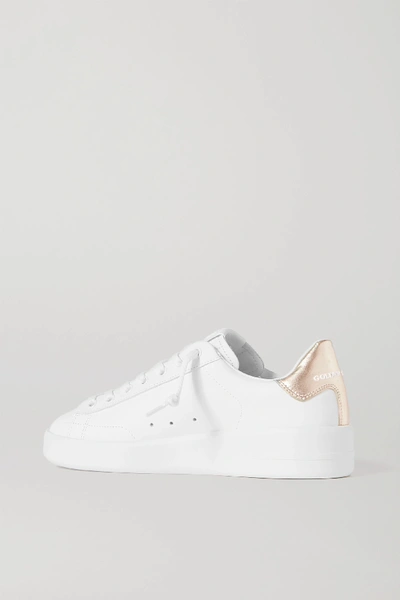 Shop Golden Goose Pure Star Leather Sneakers In White