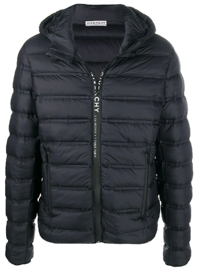 Shop Givenchy Logo-tape Lightweight Puffer Jacket In Black