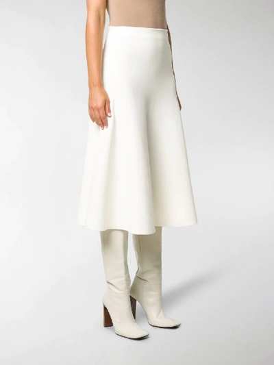 Shop Valentino High-waist Midi Skirt In Neutrals