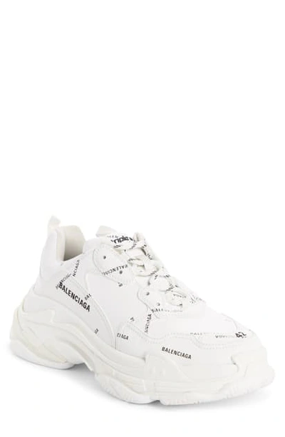 Shop Balenciaga Triple-s Sneaker In White/ Black