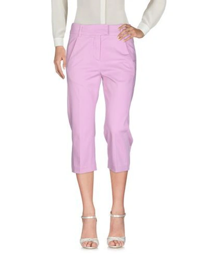 Shop Dondup Cropped Pants In Purple