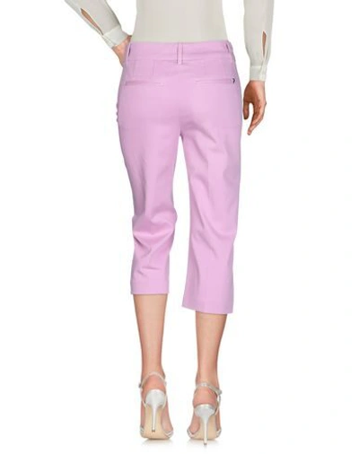 Shop Dondup Cropped Pants In Purple