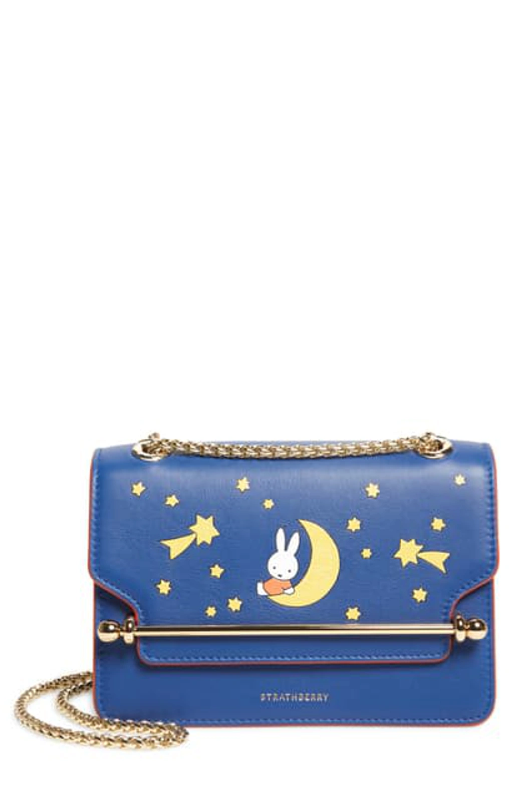 Strathberry X Miffy Mini East west Night Leather Shoulder Bag In Cobalt Maple Edge ModeSens