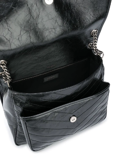Shop Saint Laurent Niki Leather Bag In Black