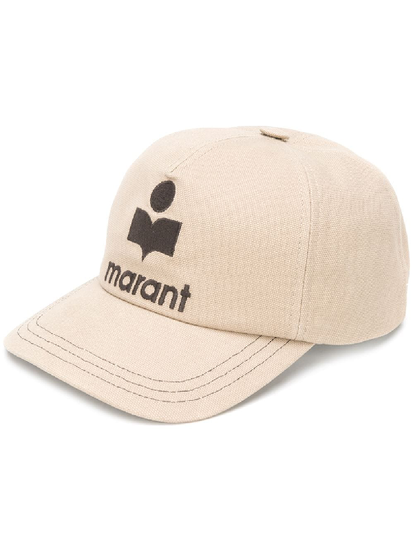 Isabel Marant Logo-embroidered Cotton-canvas Baseball Cap In 50db Brown ...
