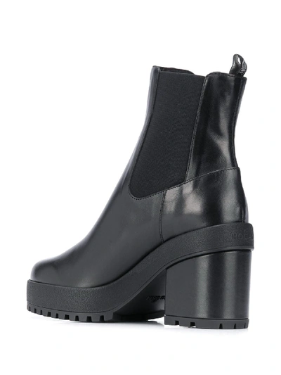 Shop Hogan Leather Ankle Boots In Black