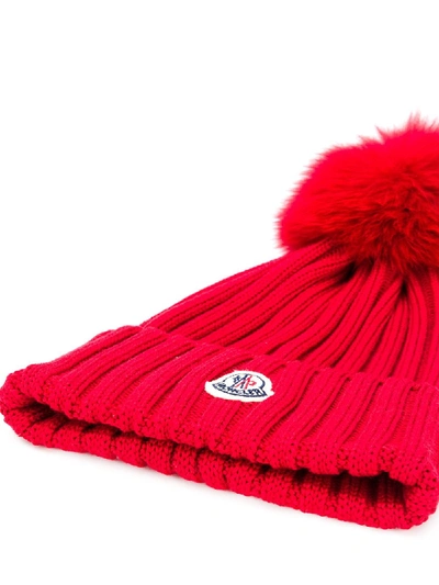 Shop Moncler Wool Beanie In Red