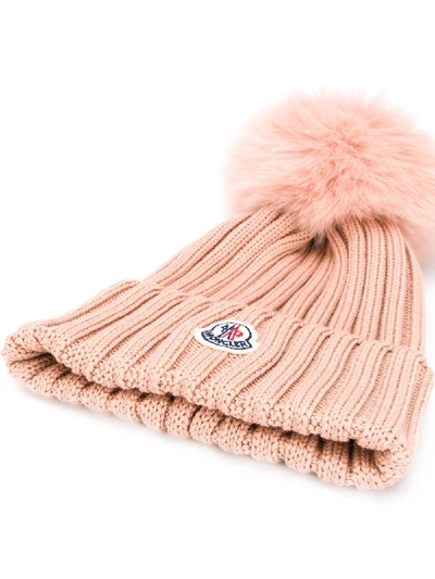 Shop Moncler Wool Beanie In Pink
