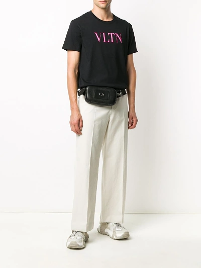 Shop Valentino Vltn Jersey T-shirt In Black