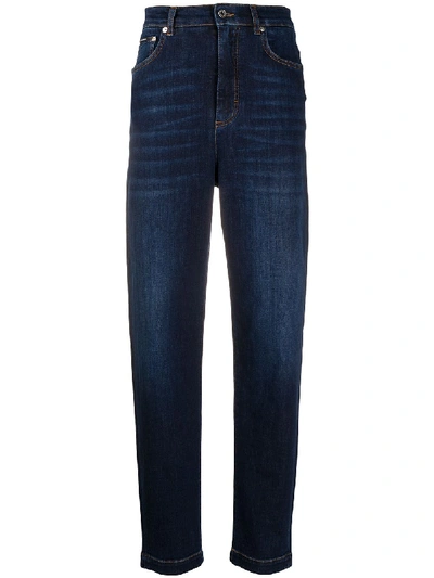 Shop Dolce & Gabbana Cotton Trousers In Blue