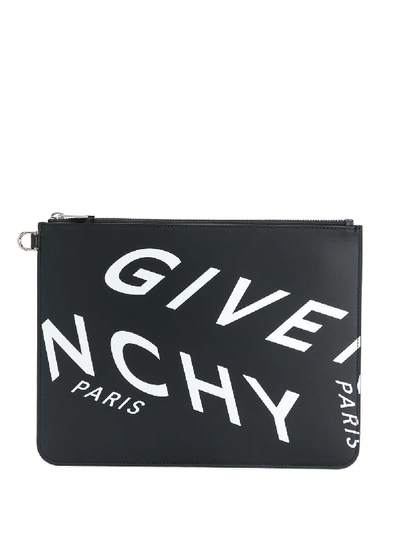 Shop Givenchy Large Zipped Leather Pouch In Black