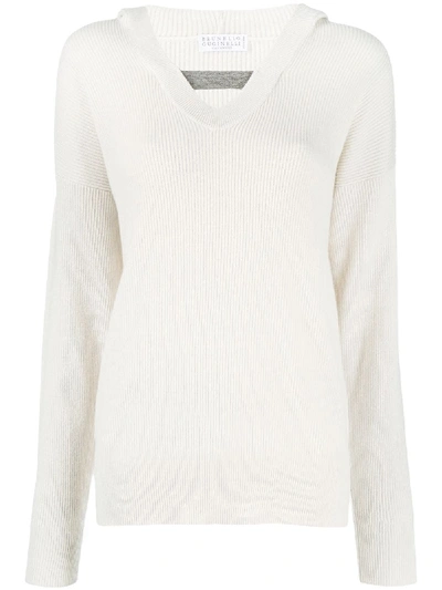 Shop Brunello Cucinelli Cashmere Sweater In White