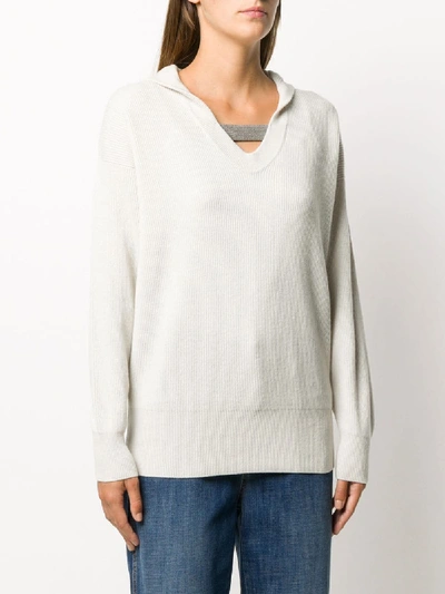 Shop Brunello Cucinelli Cashmere Sweater In White