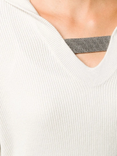 Shop Brunello Cucinelli Cashmere Sweater In White