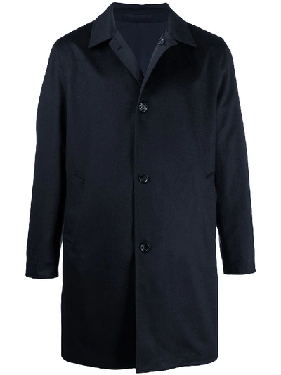 Shop Kired Peakc Cashmere Coat In Blue
