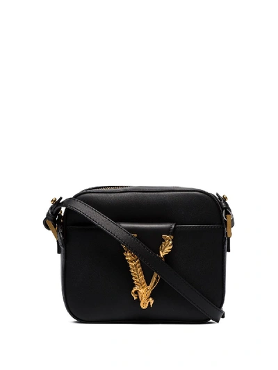 Shop Versace Virtus Leather Camera Bag