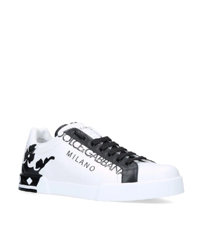 Shop Dolce & Gabbana Leather Portofino Sneakers