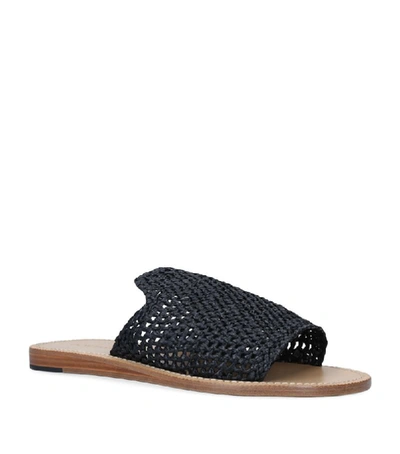 Shop Dolce & Gabbana Erice Raffia Slides