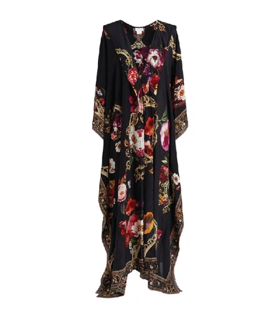 Shop Camilla Floral Silk Mirror Mirror Hooded Robe